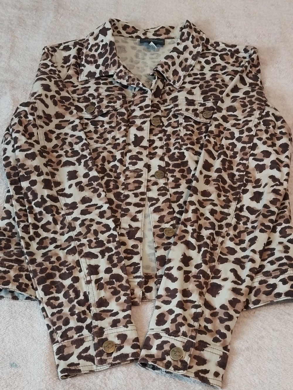 Leopard Print Women's Jacket - Brown & Cream